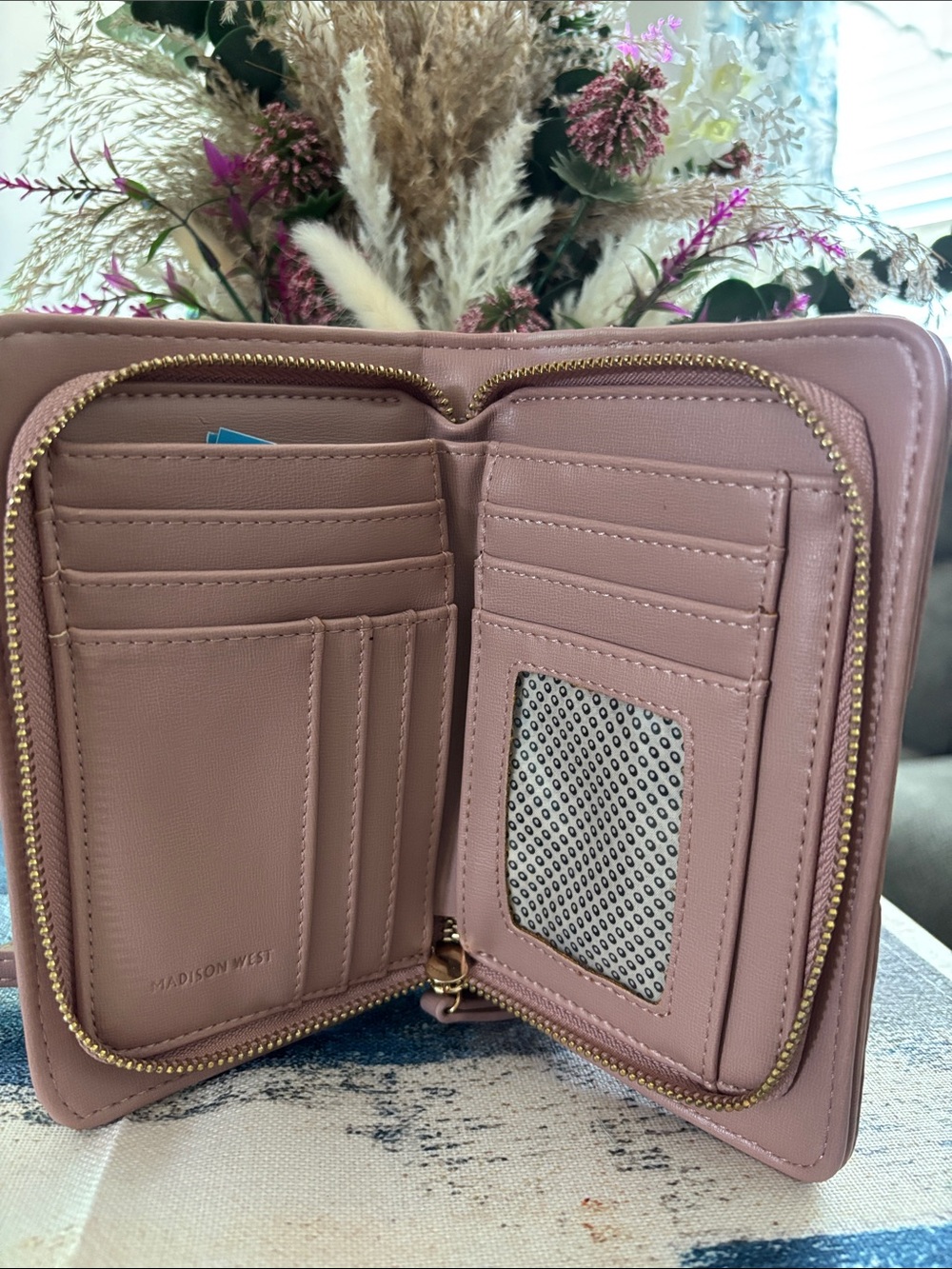 Madison West Small Dusty Pink Bow Crossbody Bag with Gold Hardware - Picture 5 of 10
